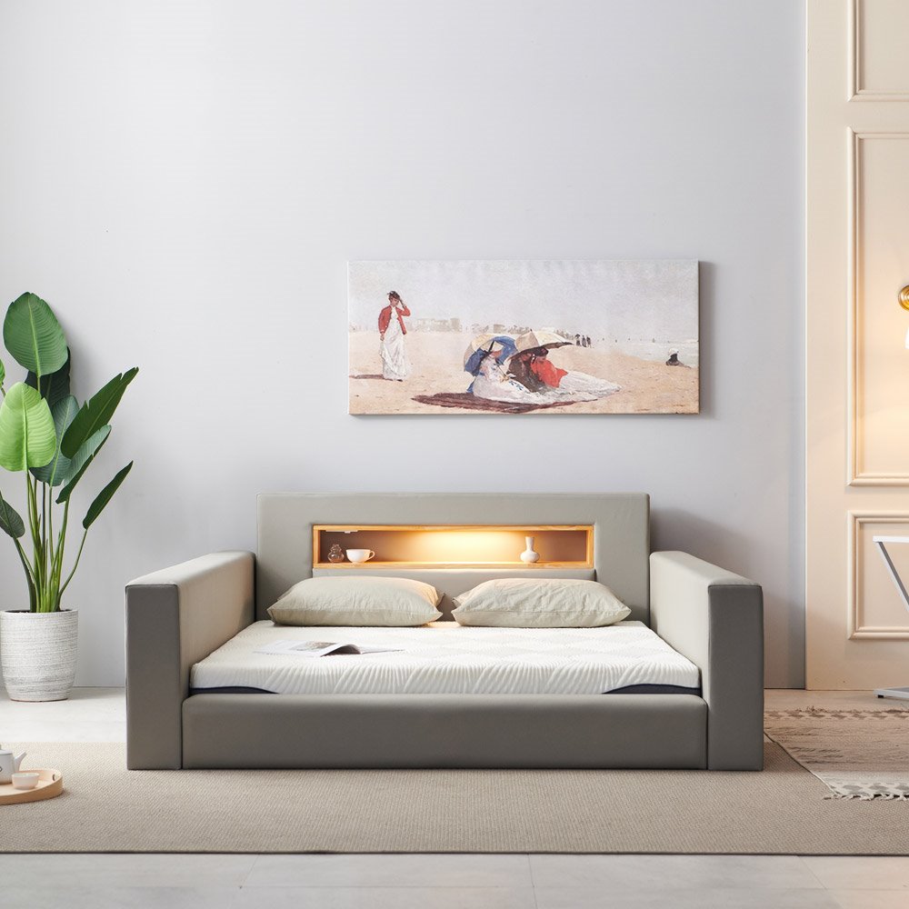 벨라 원목 LED 슈퍼싱글 / 퀸 저상형 침대 (매트리스 별도구매)